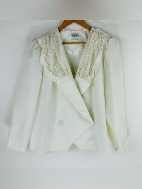 Vtg Risa Ann Women’s Retro Double Breasted Boxy Blazer Size XL